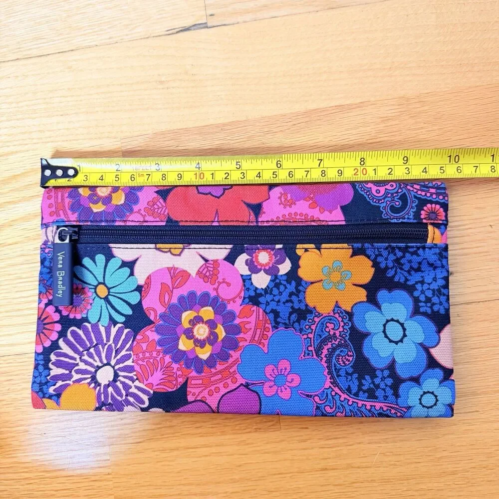 Vera Bradley Floral Fiesta Zip Pouch Cosmetic Pencil Case Multi GUC Maximalism